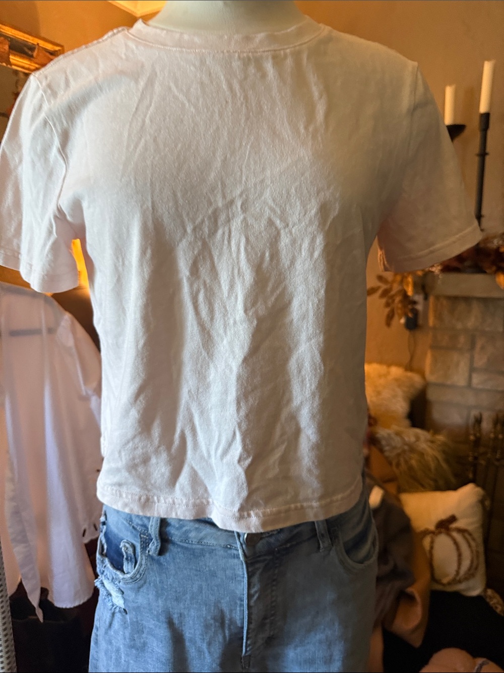 Favorite Daughter The Organic Favorite Tee White Small Crewneck Boxy